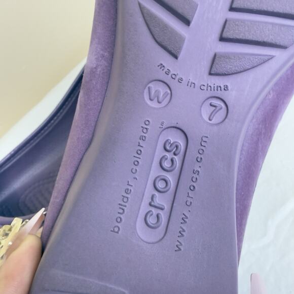 Crocs Lily Holiday Bling Women’s Neon Lilac Size 7 – Original Clogs - Picture 11 of 11